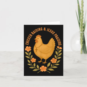Jesus Prasing and Chicken Raising Funny Faith Farm Kort