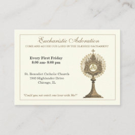 Jesus Prayer, katolsk Eucharistisk Adoration Visitkort