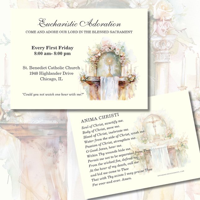 Jesus Prayer-kort för katolsk Eucharistisk Adorati Visitkort (Skapare uppladdad)