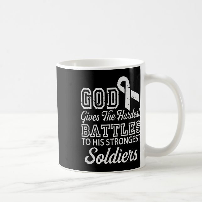 Jesus Prayer Lung Cancer Warrior Gift Lung Cancer Kaffemugg (Höger)