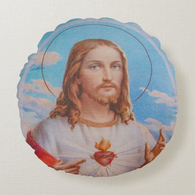 Jesus prayer traditional pillow rund kudde (Framsidan)