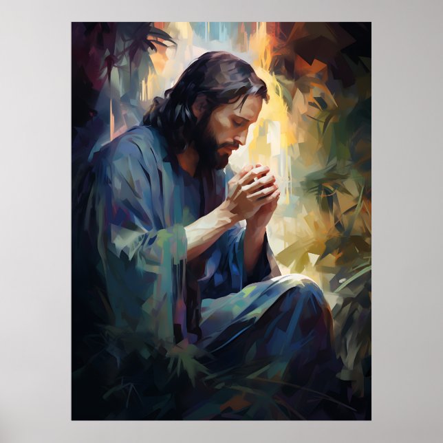 Jesus Praying Art Poster (Framsidan)