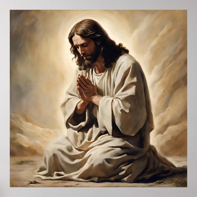 Jesus Praying Art Poster (Framsidan)