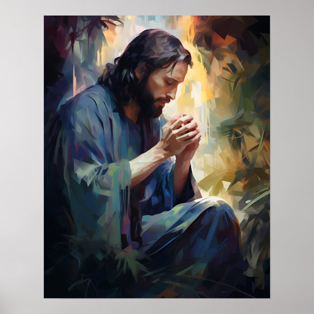 Jesus Praying Art Poster (Framsidan)
