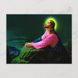 Jesus Praying Catholique Poster Greetingscard Vykort