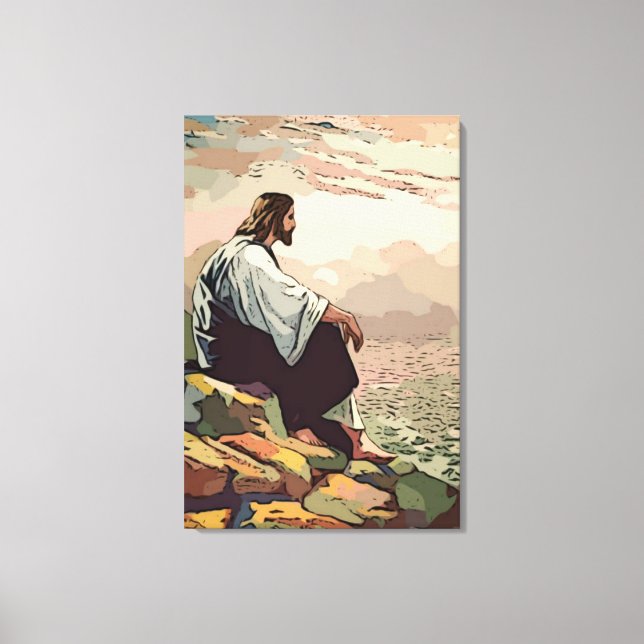 Jesus Praying for Jerusalem Canvastryck (Framsida)