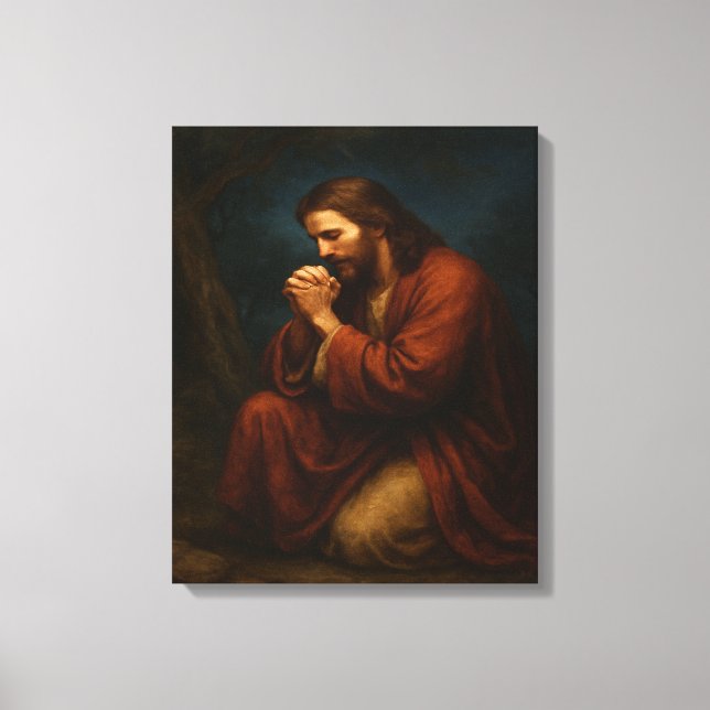 Jesus Praying in Gethsemane™ LDS Canvas Wall Art (Framsida)