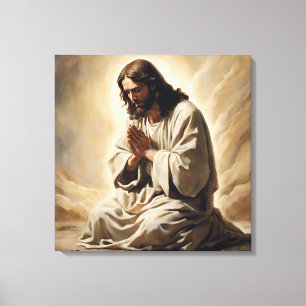 Jesus Praying Kanvastryck