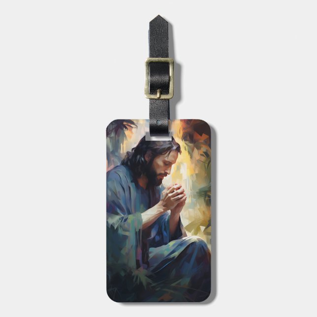 Jesus Praying Luggage Tag Bagagebricka (Vertikal Framsida)
