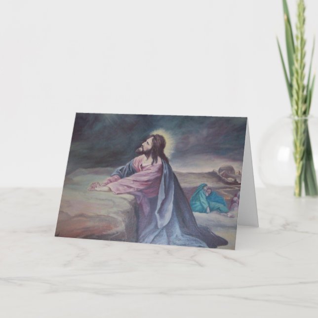 Jesus Praying på Gethsemane Kort (Framsida)