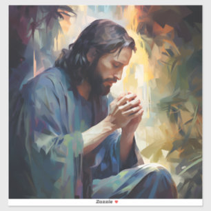 Jesus Praying Vinyl Sticker Klistermärken