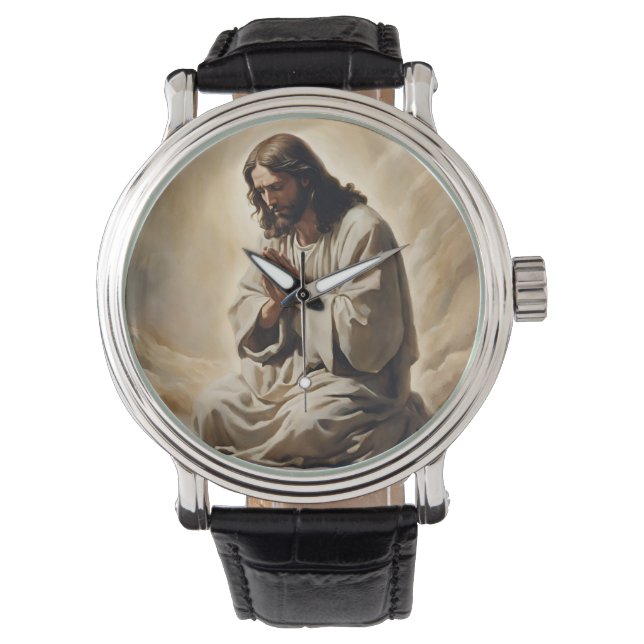 Jesus Praying Watch Armbandsur (Framsida)