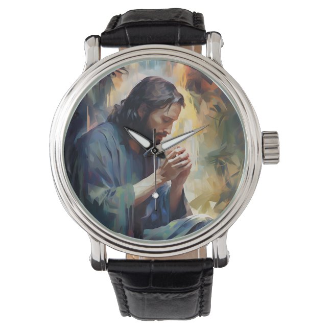 Jesus Praying Watch Armbandsur (Framsida)