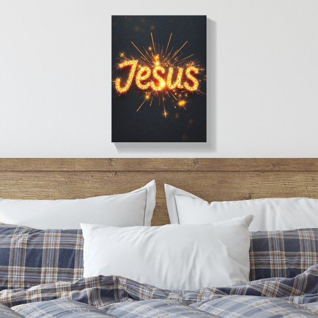 Jesus - Premium Wrapped Canvas (glans) (Insitu (sovrum))