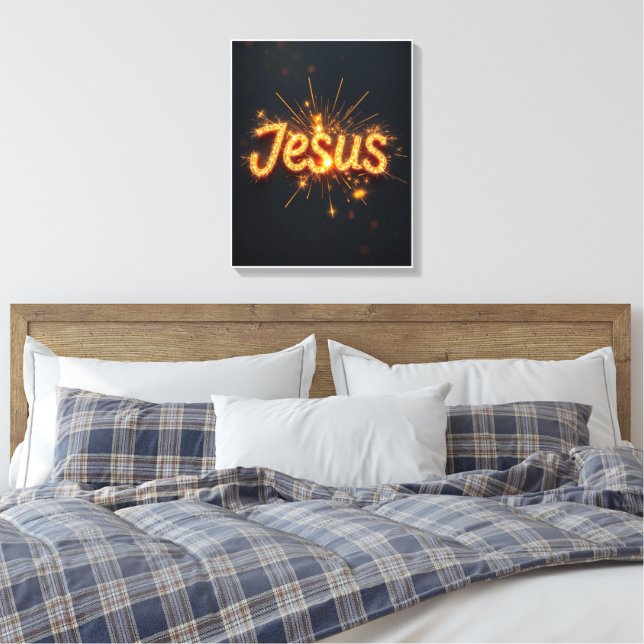 Jesus - Premium Wrapped Canvas (glans) (Insitu (sovrum))