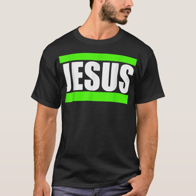 JESUS PRESENT MÄN, KVINNOR, BARN STORLEKAR T SHIRT (Framsida)