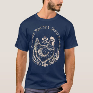 Jesus prisar kycklinguppfödande kyckling ris och j t shirt