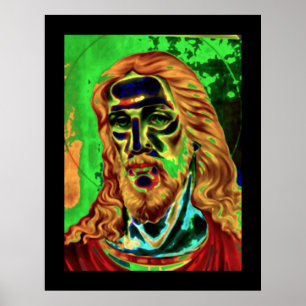 Jesus Psychedelic art nouveauaffisch Poster