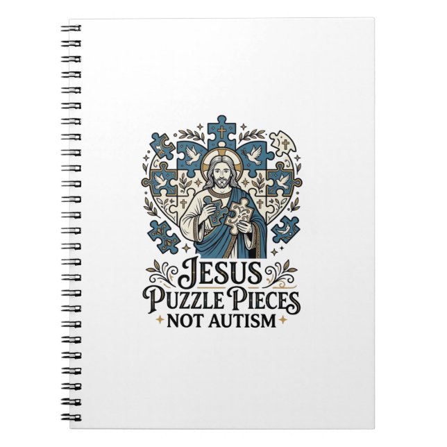 Jesus Pusselbitar Inte Autism Jesus Pusselbitar Anteckningsbok (Framsidan)