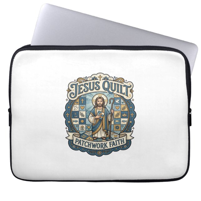 Jesus Quilt Patchwork Tro Jesus Quilt Patchwork  Laptop Fodral (Framsidan)