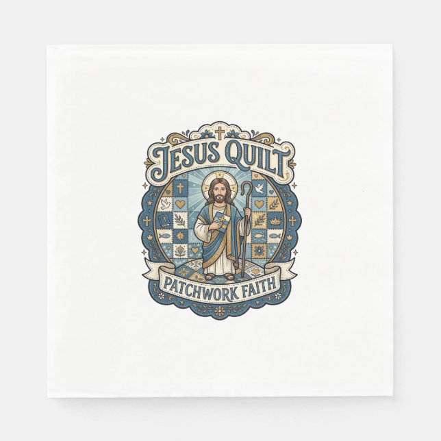 Jesus Quilt Patchwork Tro Jesus Quilt Patchwork  Pappersservett (Framsidan)