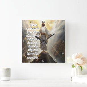 Jesus: Räddad, Kungariket, förlåtande Fyrkantig Klocka
