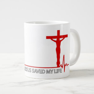 Jesus räddade mitt liv - Extra-kaffe mugg Jumbo Mugg