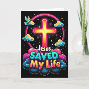 Jesus Räddade Mitt Liv Kors Kristna Bibel Religiös Kort