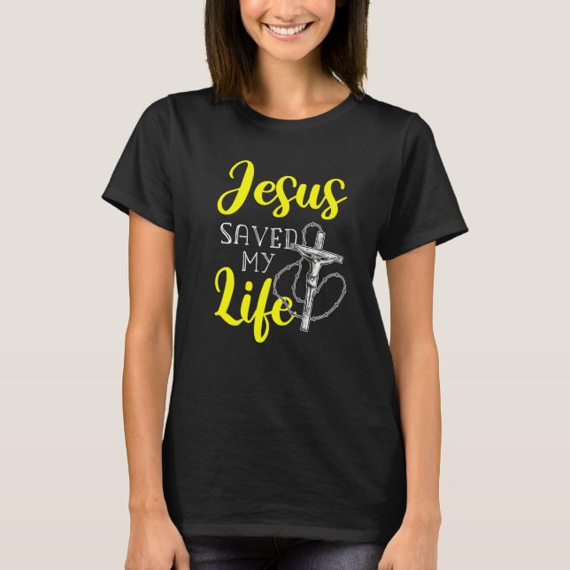 Jesus räddade mitt liv t shirt (Framsida)