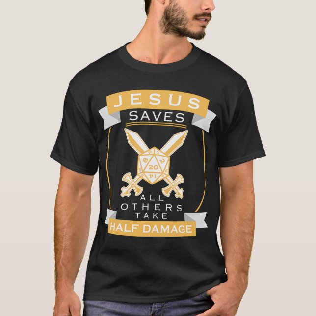 Jesus räddar alla andra tar halvskada på Role Play T Shirt (Framsida)