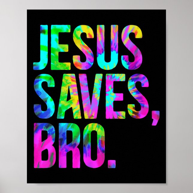Jesus Räddar Bro, Kristna Religiösa Tron Tro Poster (Framsidan)