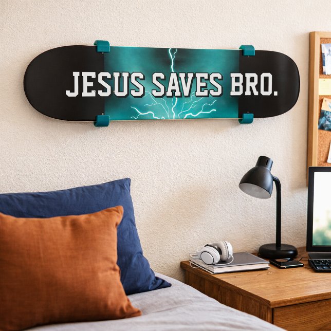 Jesus Räddar Bror. Blue Lightning Skateboard (Skapare uppladdad)