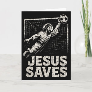 Jesus Räddar - Fotbollsmålvakt Kristen Inspiration Kort