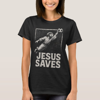 Jesus Räddar - Fotbollsmålvakt Kristen Inspiration T Shirt