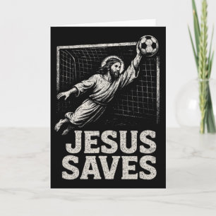 Jesus Räddar - Fotbollsmålvakt Kristet Inspiration Kort