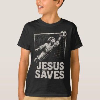 Jesus Räddar - Fotbollsmålvakt Kristet Inspiration T Shirt