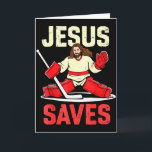 Jesus Räddar Ishockey Målvakt Spelare Kristet Skäm Kort<br><div class="desc">Jesus Räddar Ishockey Målvakt Spelare Kristet Rolig T-shirt</div>