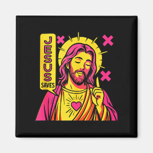 Jesus Räddar Kristet Anime Heligt Hjärta Manga Pop Magnet