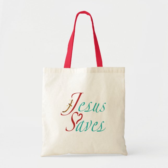 Jesus Räddar Kristet Citat  Tygkasse (Framsidan)