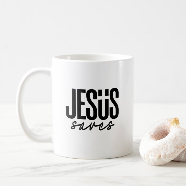 JESUS RÄDDAR MUG KAFFEMUGG (Med munk)