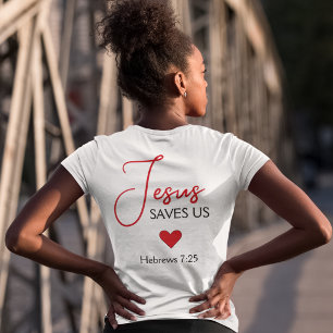 Jesus Räddar Oss Röda Hjärtats Bibelvers Hebreerbr T Shirt
