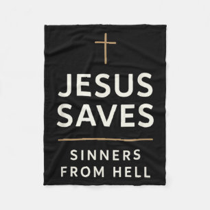 Jesus Räddar Syndare Från Helvetet Evangelisk Evan Fleecefilt