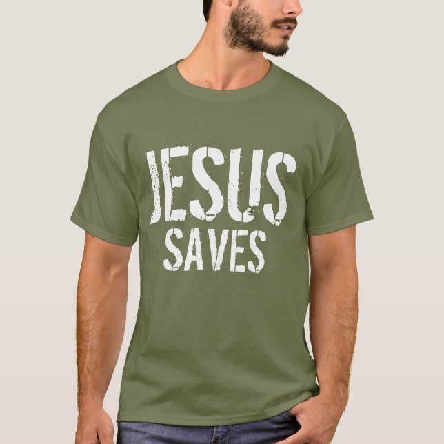 JESUS RÄDDAR T-Shirt (Framsida)
