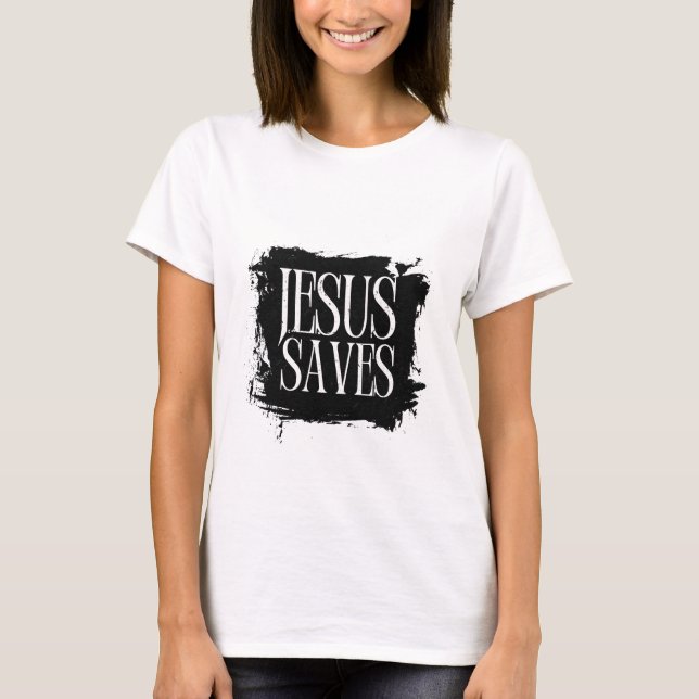 Jesus Räddar T Shirt (Framsida)
