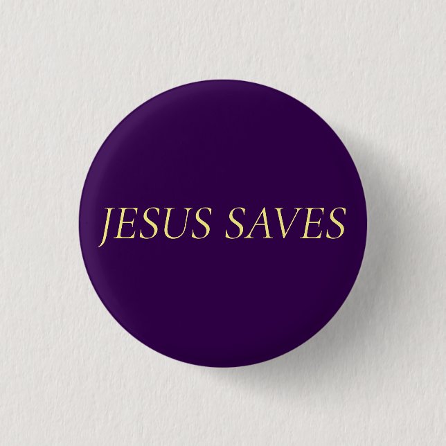 Jesus Räddar Tro Citat på Royal Purple Knapp (Framsida)