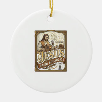 Jesus Radio Sänd Jesus Radio Sänd Kristus Julgransprydnad Keramik