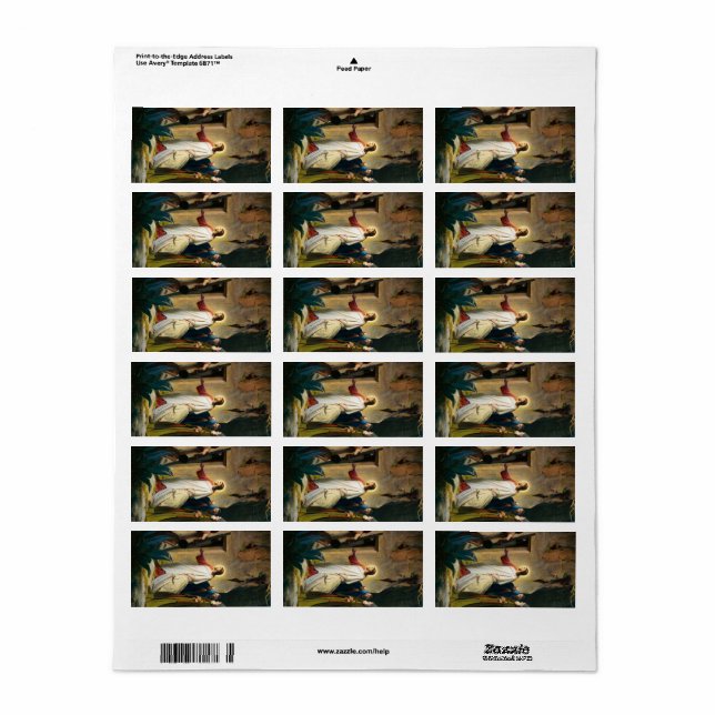 Jesus Raising of Lazarus av Carl Bloch Adressetikett (Helt Ark)