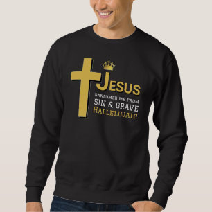 JESUS RANSOMED ME Christian Påsk Lång Ärmad Tröja