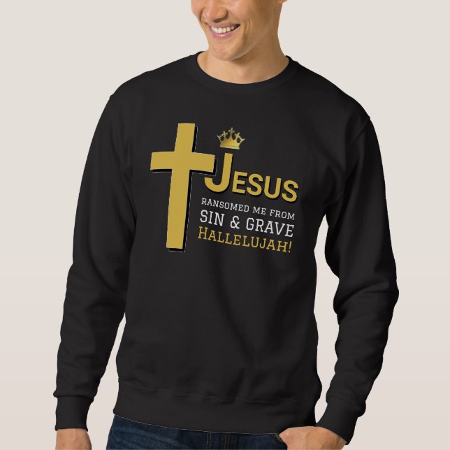 JESUS RANSOMED ME Christian Påsk Lång Ärmad Tröja (Framsida)