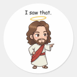 Jesus reagerar runt klistermärke